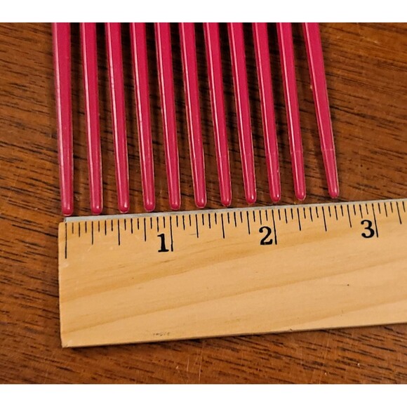 Vintage Goody Plastic Hair Pick Lift Comb Croc Textured RED 6.5" Made In USA - Picture 8 of 10